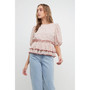 Women's Pleated Floral Top