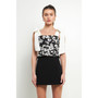 Women's Contrast Bow Strap Printed Top