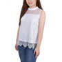 Petite Size Sleeveless Mock Neck Lace Top