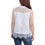 Petite Size Sleeveless Mock Neck Lace Top
