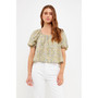 Women's Floral Print with Sequins Top