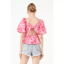 Women's Floral Printed Bow Top