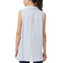 Women's Striped Sleeveless High-Low Linen Tunic Top