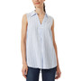 Women's Striped Sleeveless High-Low Linen Tunic Top