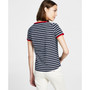 Women's Cotton Striped Logo Graphic T-Shirt