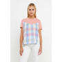 Women's Gingham Combo Top