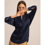 Loungeful Split Neck Silk Shirt for Women