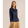 Loungeful Split Neck Silk Shirt for Women