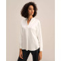 Loungeful Split Neck Silk Shirt for Women