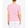 Petite Classics Stripe Texture Knit Top with Necklace