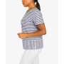 Petite Classics Stripe Texture Knit Top with Necklace