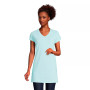 Women's Petite Short Sleeve Jersey Extra Long Vneck Tunic