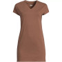 Women's Petite Short Sleeve Jersey Extra Long Vneck Tunic
