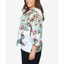 Plus Size Classics Village Scene Split Neck Top