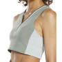 Women's Cropped Colorblocked V-Neck Tank Top
