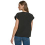 Women's V-Neck Rolled Cap Sleeve Top