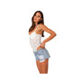 Women's Lace & Satin Bodysuit With Cups