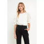 Women's Bow Banded Puff Sleeve Blouse