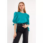 Women's Bow Banded Puff Sleeve Blouse