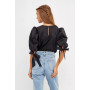 Women's Bow Banded Puff Sleeve Blouse