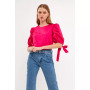 Women's Bow Banded Puff Sleeve Blouse