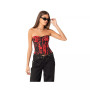 Women's Mesh Corset With Print Top