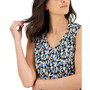 Women's Abstract-Print Sleeveless V-Neck Top