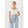 Women's Knotted Top with Short Puff Sleeves