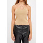 Women's Crossover Skinny Rib Knit Top