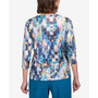 Petite Classics Triple Ring Brushstroke Printed Top