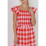 Women's Gingham Smocked Top