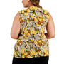 Plus Size Floral Print Faux-Wrap Sleeveless Top
