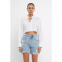 Women's Raw Edge Cropped Shirts
