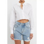 Women's Raw Edge Cropped Shirts