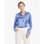 Women's Basic Concealed Placket Silk Shirt
