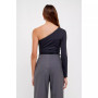 Women's Asymmetric Ruched Bodysuit