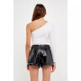 Women's Asymmetric Ruched Bodysuit
