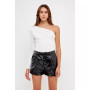 Women's Asymmetric Ruched Bodysuit