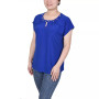 Petite Grommet Neck Knit  Short Extended Sleeve Top