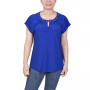 Petite Grommet Neck Knit  Short Extended Sleeve Top