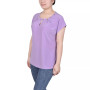 Petite Grommet Neck Knit  Short Extended Sleeve Top