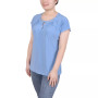 Petite Grommet Neck Knit  Short Extended Sleeve Top