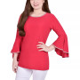 Women's Long Bell Sleeve Tunic with Stone Details Top