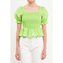 Women's Puff Sleeve Top with Square Neckline