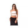 Women's Strapless Crop Top With Cut Out