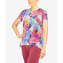 Petite Scenic Drive Leafy Sharkbite Split Neck Top