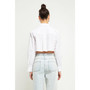 Women's Shoulder Pad Cropped Shirt
