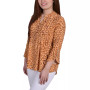 Petite 3/4 Sleeve Overlapped Bell Sleeve Y-neck Top