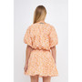 Women's Crinkled Floral Linen Blouson Top