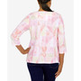 Petite Classics Patchwork Ruffle Knit Crew Neck Top